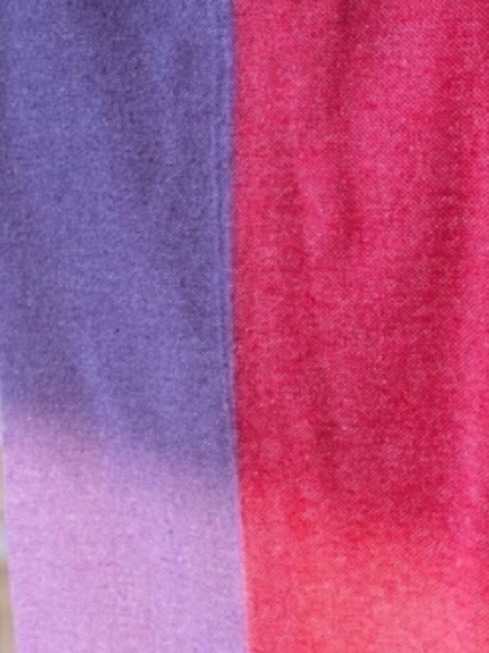 Loom Weave Color Block Travel Blanket Organic Cotton Red + Purple Hand Crafted